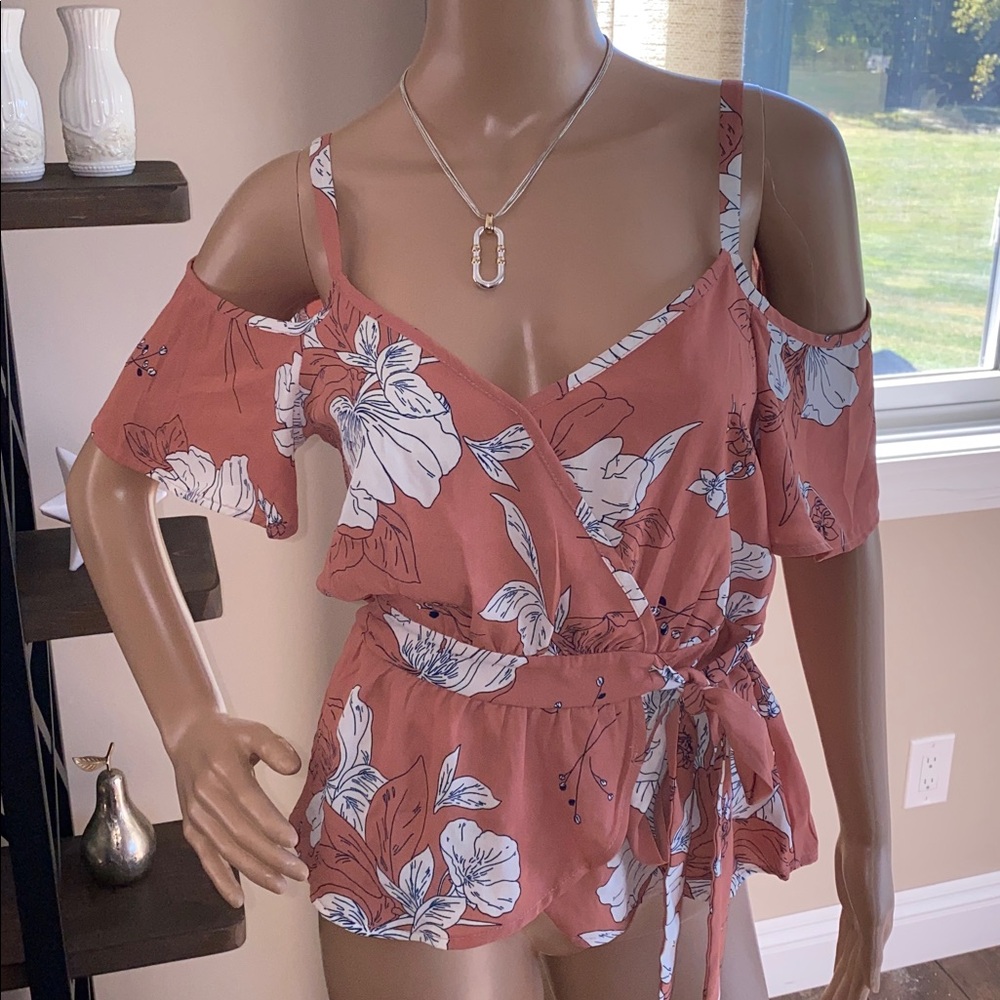 Floral Cold Shoulder Top